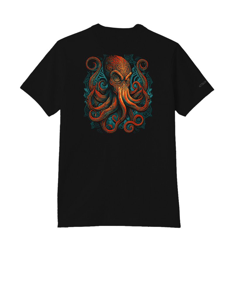 Tribal Octopus - Jet Black Short Sleeve Pima T-Shirt