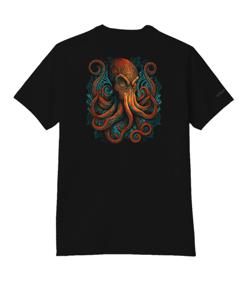 Urban Backwoods Asian Ornament Octopus Uomo T-Shirt Nero Taglia S