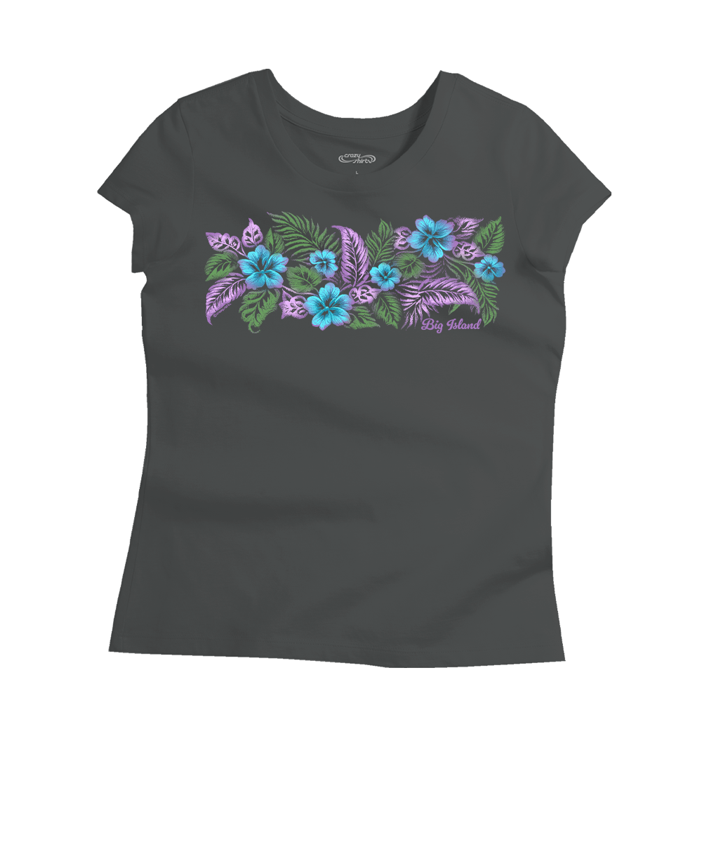 Elegant Floral Band - Graphite Short Sleeve Pima T-Shirt
