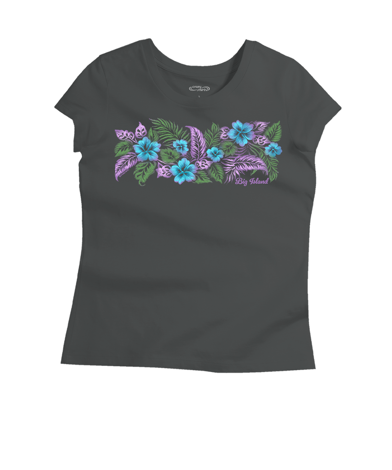 Elegant Floral Band - Graphite Short Sleeve Pima T-Shirt