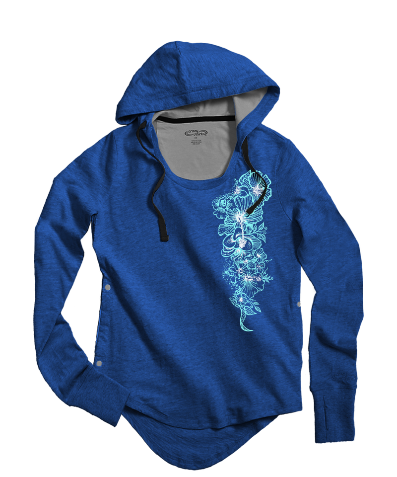 Romantic Floral - Midnight Long Sleeve Harmony Hooded T