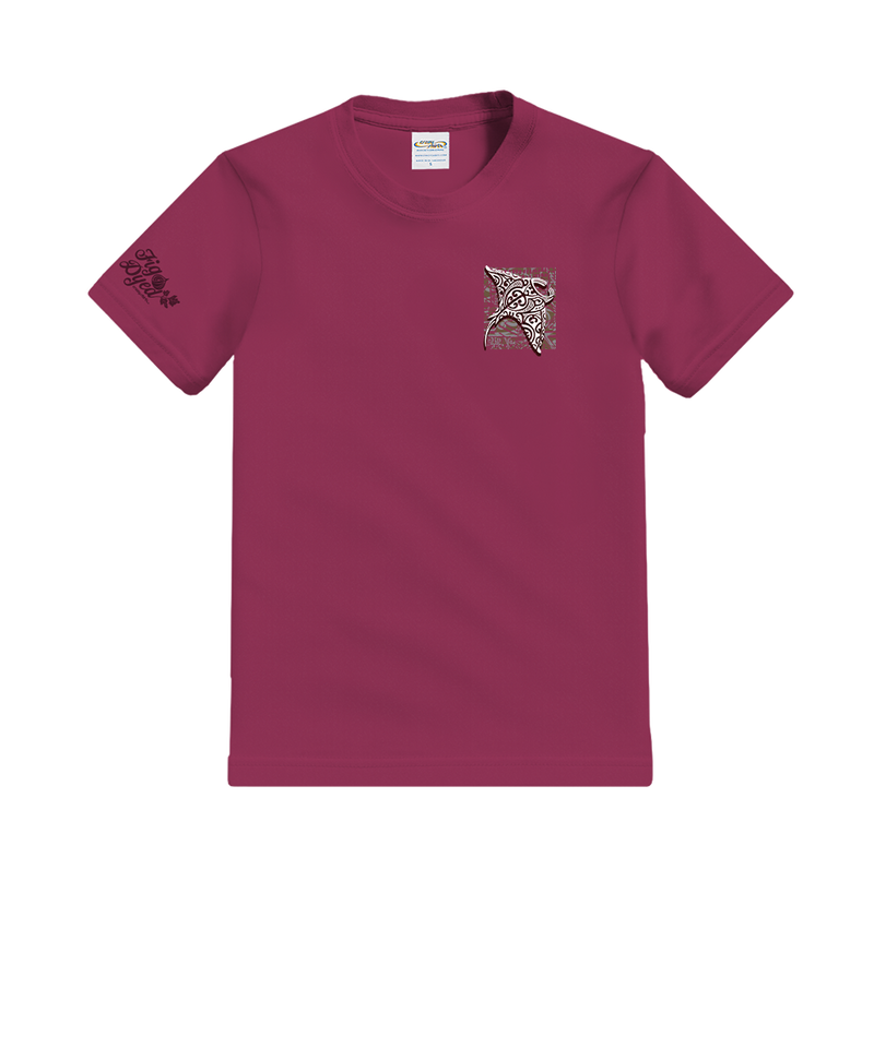 Tribal Manta Block - Fig Dyed Short Sleeve Crewneck T-Shirt