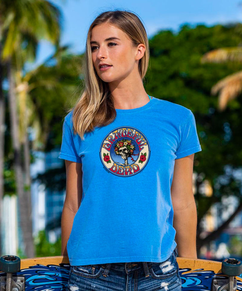 Grateful Dead Hawaiian Bertha - Blue Hawaii Dyed Short Sleeve Crewneck T-Shirt