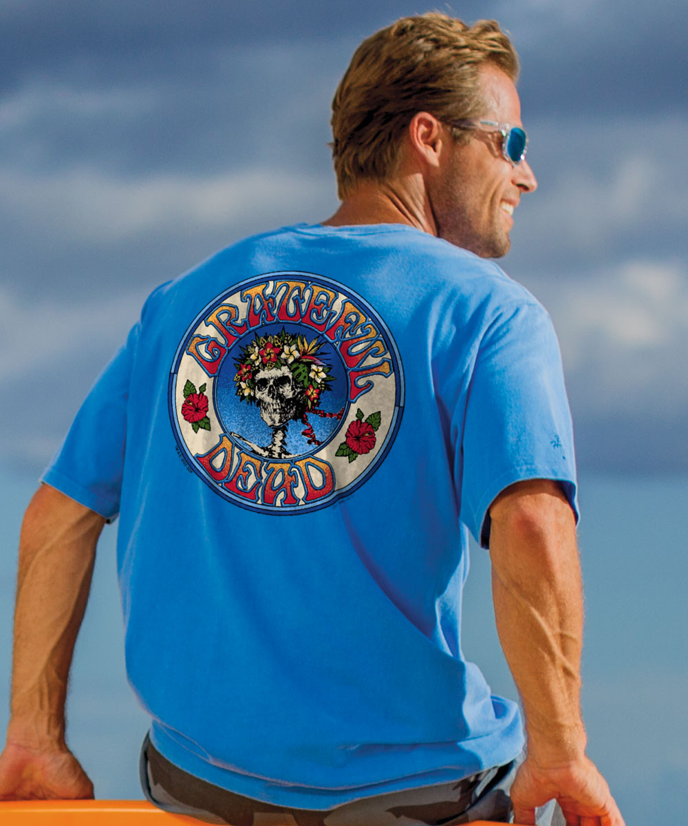 Grateful Dead Hawaiian Bertha - Blue Hawaii Dyed Short Sleeve Crewneck T-Shirt