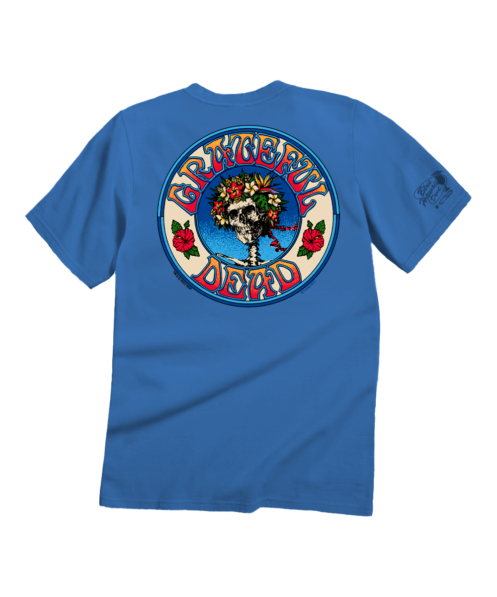 Grateful Dead Hawaiian Bertha - Blue Hawaii Dyed Short Sleeve Crewneck T-Shirt