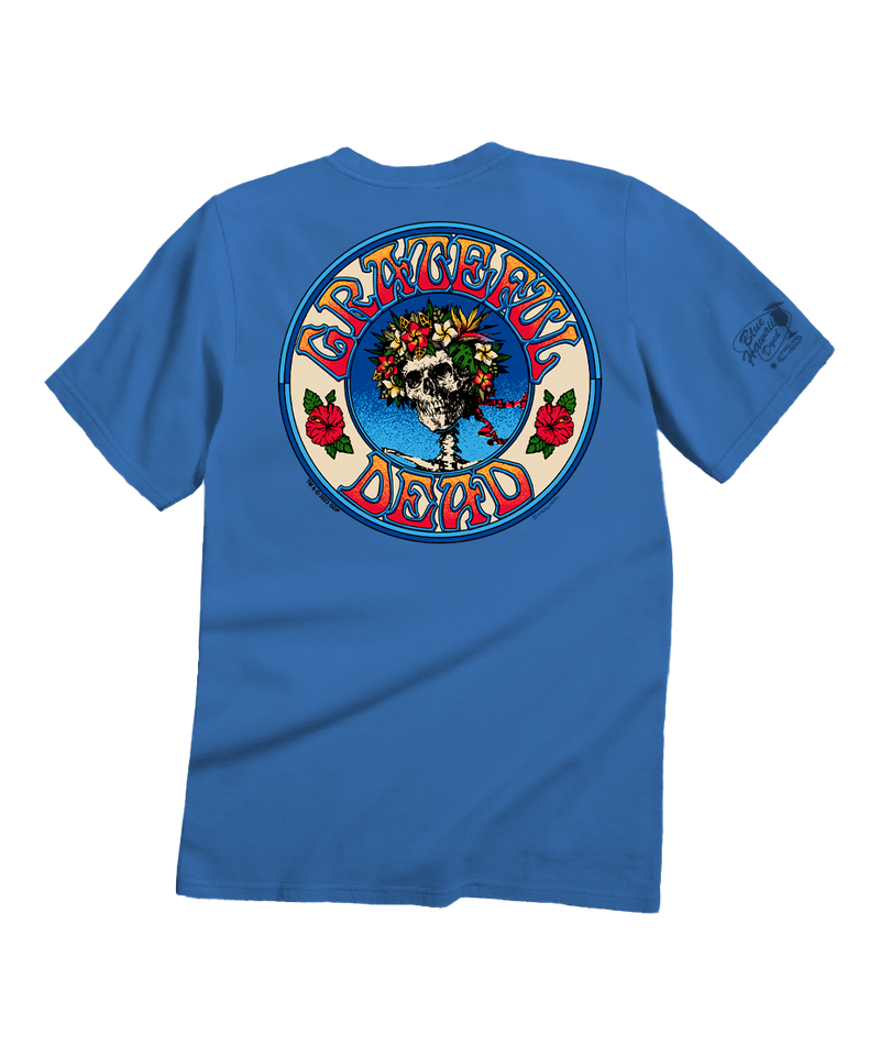 Grateful Dead Hawaiian Bertha - Blue Hawaii Dyed Short Sleeve Crewneck T-Shirt