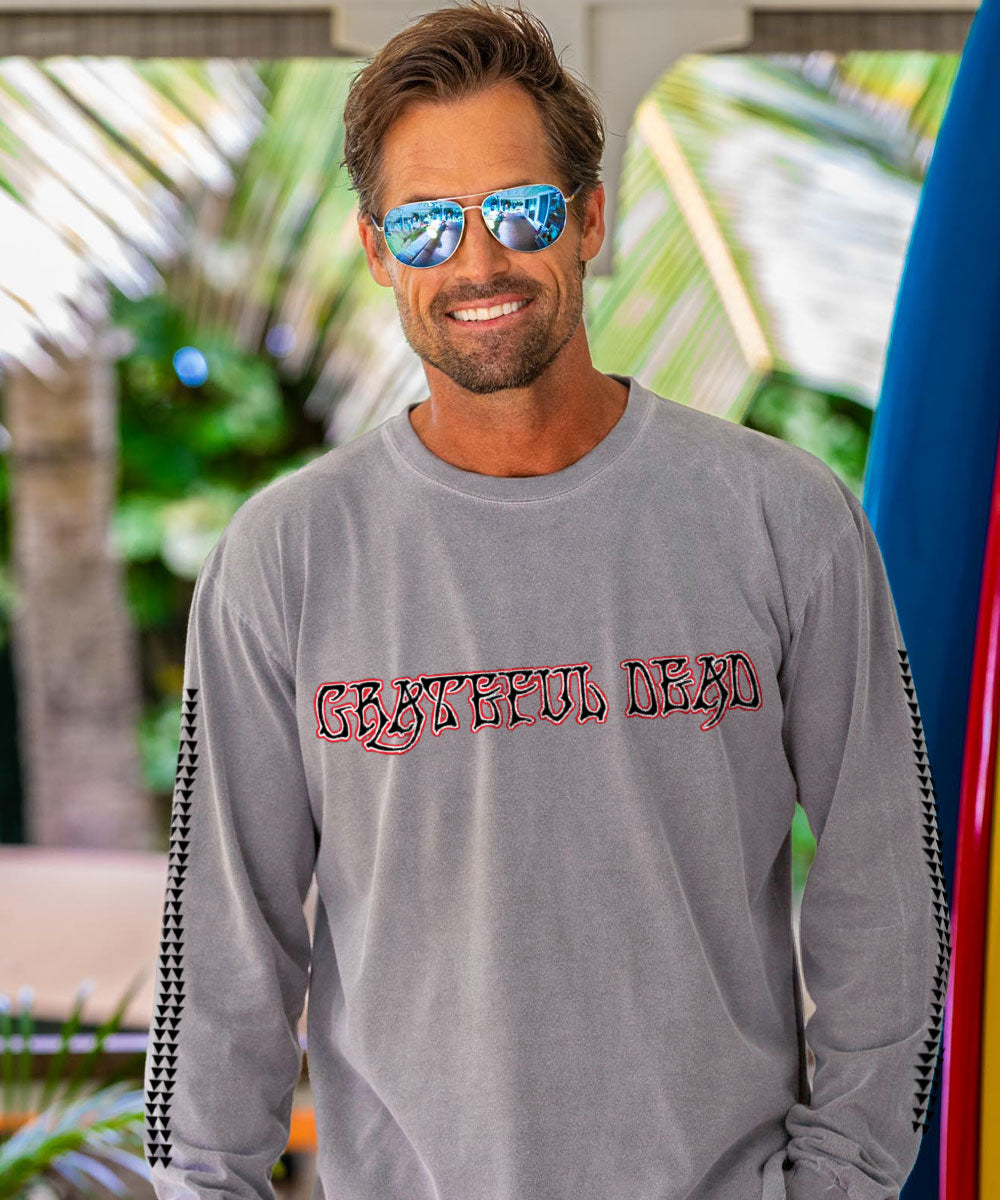 Grateful Dead Tribal Circle - Crater Dyed® Long Sleeve Crewneck T-Shirt