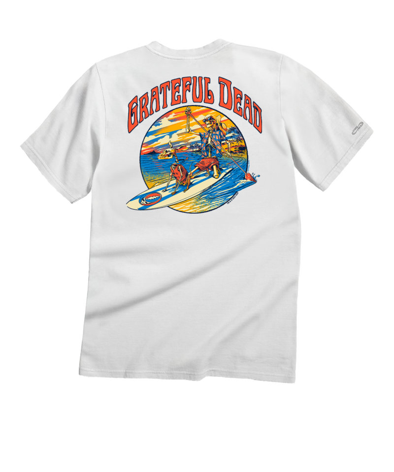 Grateful Dead Along For The Trip - White Short Sleeve Crewneck T-Shirt