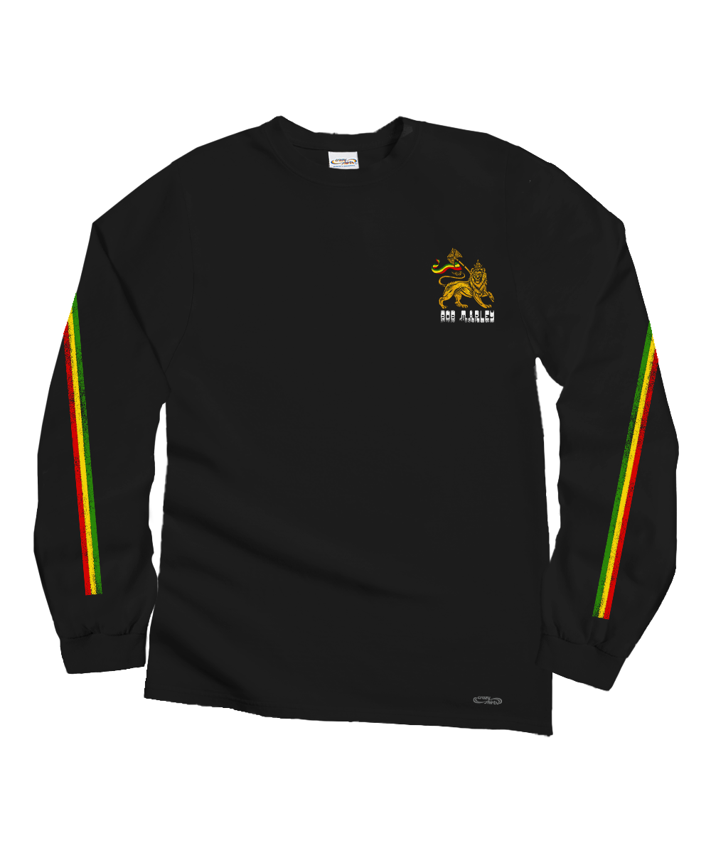 Bob Marley Lion Of Judah - Black Long Sleeve Crewneck T-Shirt