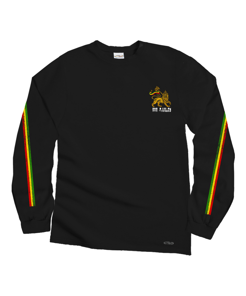 Bob Marley Lion Of Judah - Black Long Sleeve Crewneck T-Shirt