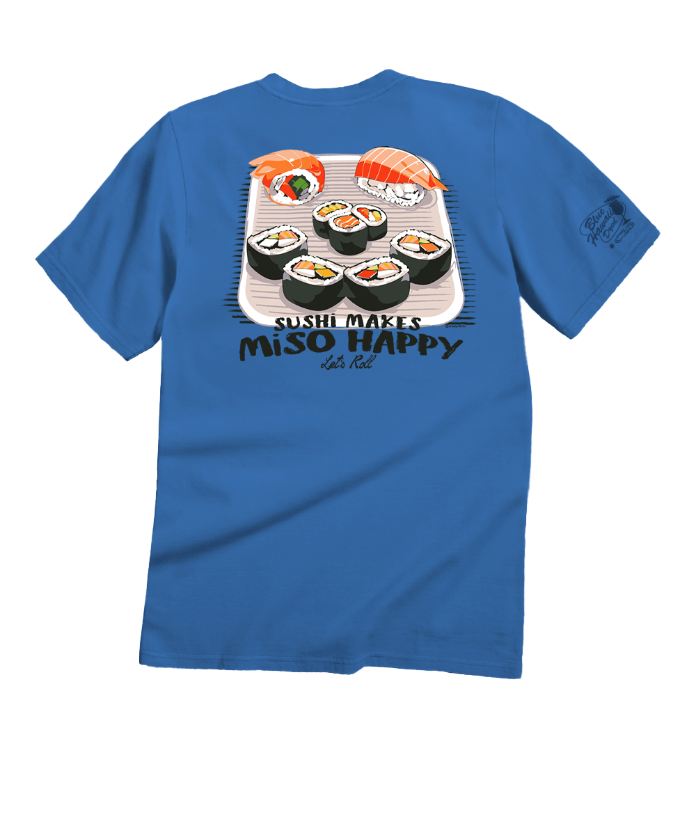 Miso Happy - Blue Hawaii Dyed Short Sleeve Crewneck T-Shirt