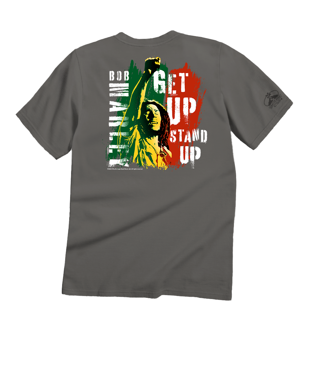 Bob Marley Get Up Stand Up - Crater Dyed® Short Sleeve Crewneck T-Shirt