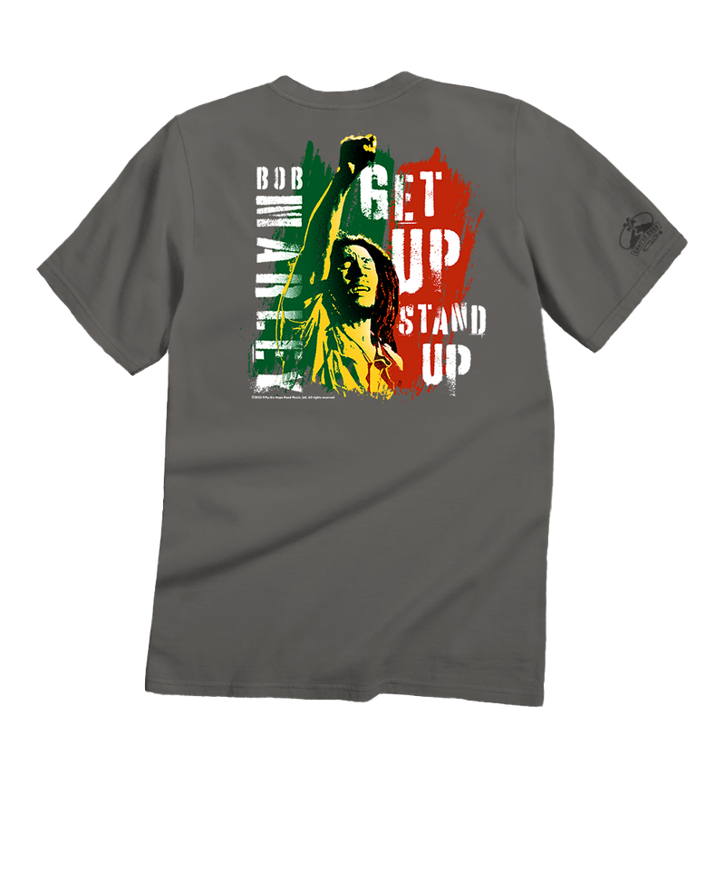 Bob Marley Get Up Stand Up - Crater Dyed® Short Sleeve Crewneck T-Shirt