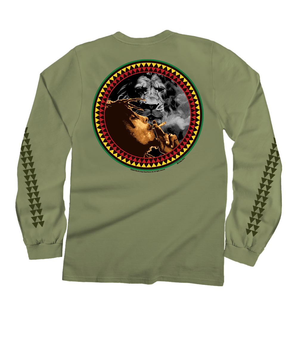 Bob Marley Spliff - Hemp Dyed Long Sleeve Crewneck T-Shirt