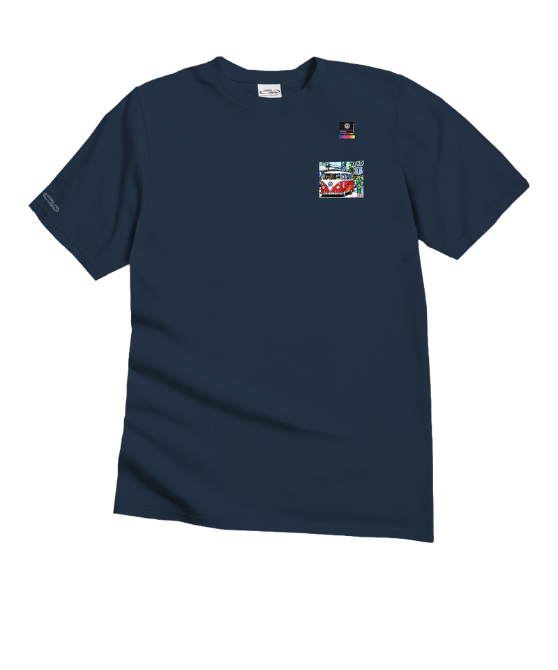 Volkswagen Van Mile 0 - Navy Short Sleeve Crewneck T-Shirt