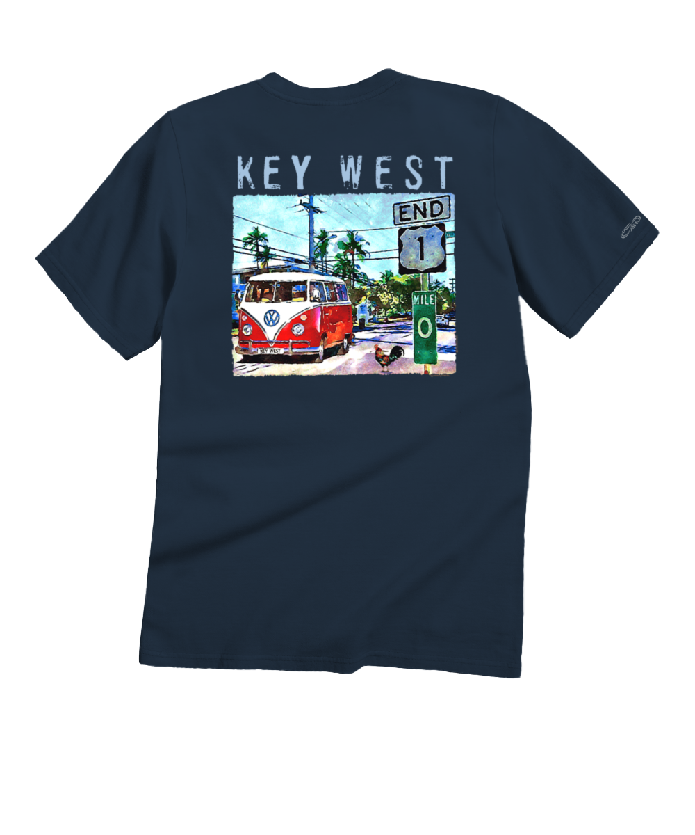 Volkswagen Van Mile 0 - Navy Short Sleeve Crewneck T-Shirt