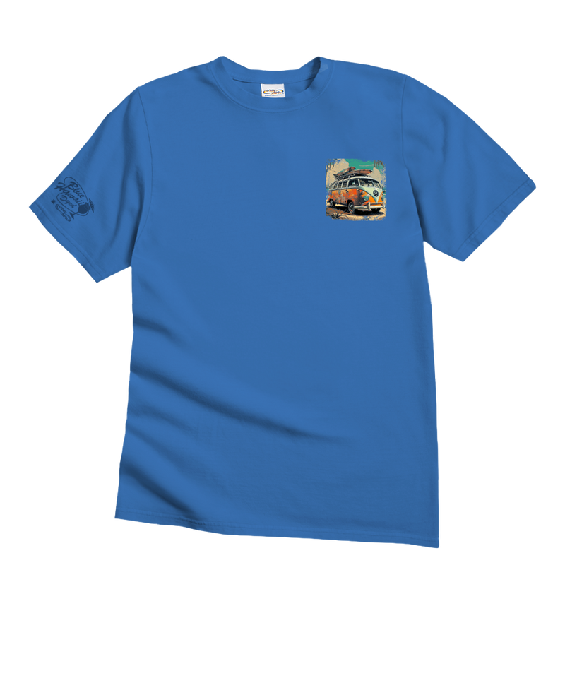 Volkswagen Surf Bus - Blue Hawaii Dyed Short Sleeve Crewneck T-Shirt