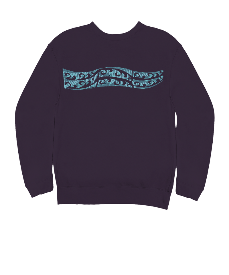 Honu Wave Tattoo - Blackberry Dyed Long Sleeve Sweatshirt