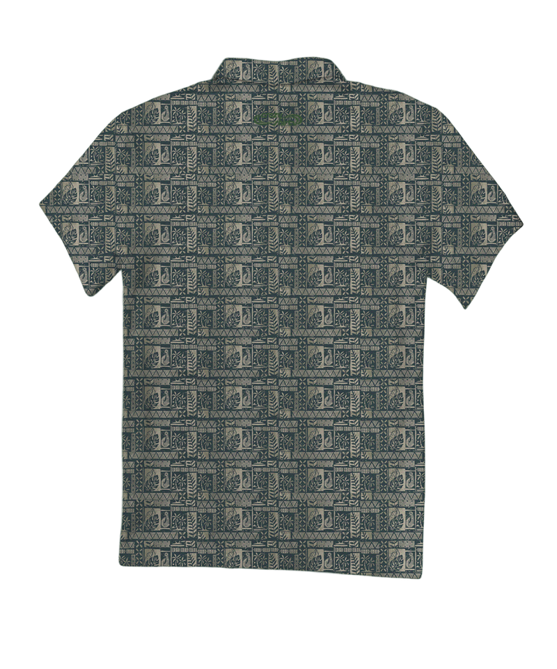 Island Movement - Hunter Green Short Sleeve Hawaiian Polo Shirt