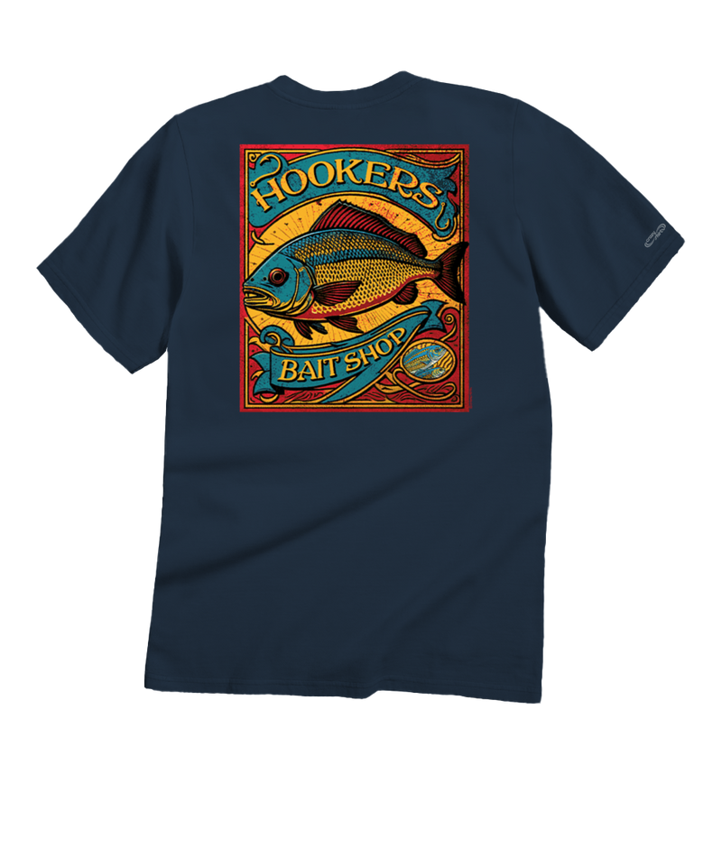 Hookers Bait Shop - Navy Short Sleeve Crewneck T-Shirt