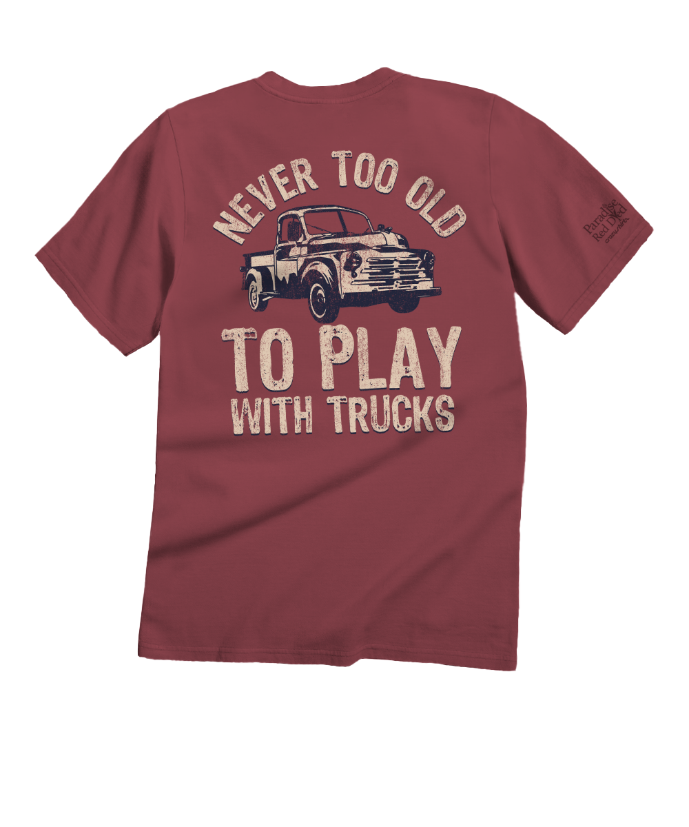 Never Too Old - Paradise Red Dyed Short Sleeve Crewneck T-Shirt