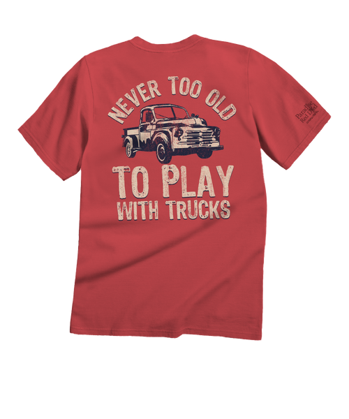 Never Too Old T-Shirt | Men's Paradise Red Dyed Crewneck