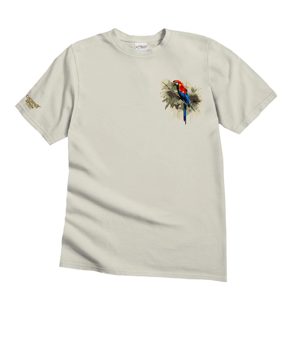 Camo Parrot - Coconut Dyed Short Sleeve Crewneck T-Shirt