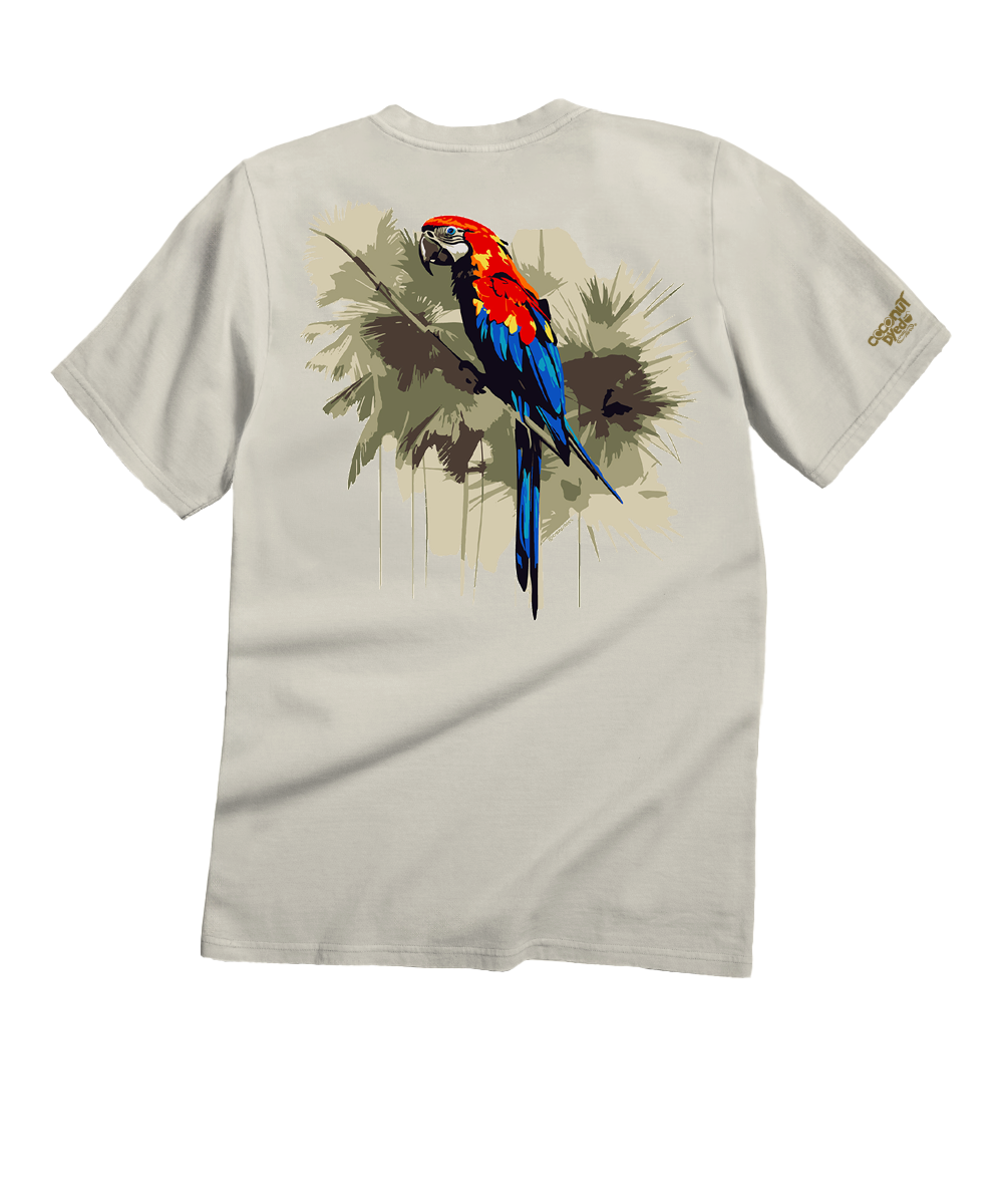 Camo Parrot - Coconut Dyed Short Sleeve Crewneck T-Shirt