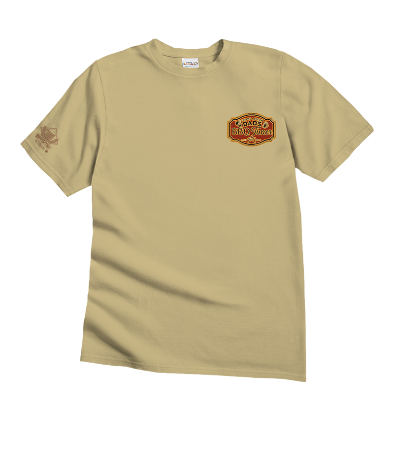 Dads BBQ Timer - Beer Dyed Short Sleeve Crewneck T-Shirt