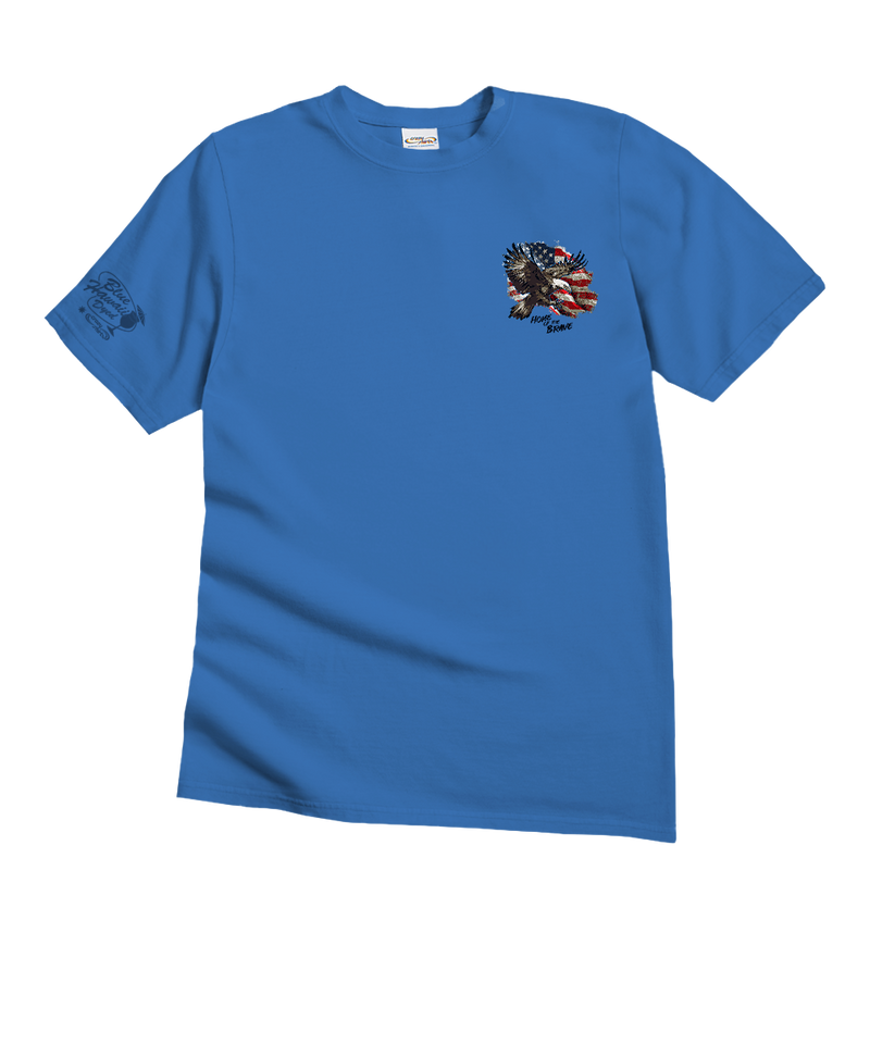Brave Eagle Flag - Blue Hawaii Dyed Short Sleeve Crewneck T-Shirt