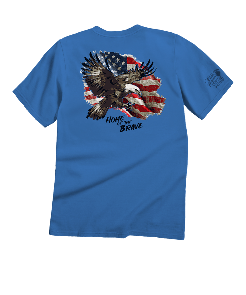 Brave Eagle Flag - Blue Hawaii Dyed Short Sleeve Crewneck T-Shirt