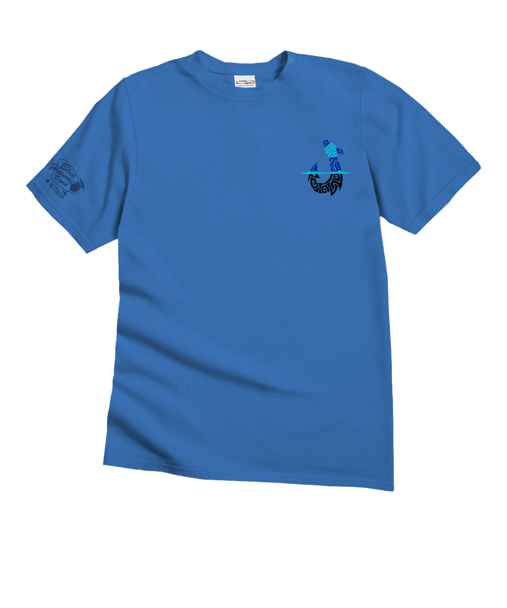 Lawaia Makau Ulua - Blue Hawaii Dyed Short Sleeve Crewneck T-Shirt