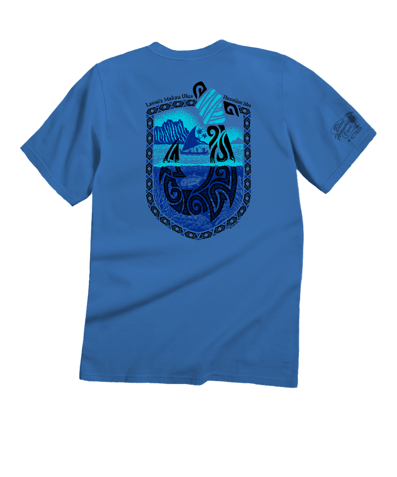 Lawaia Makau Ulua - Blue Hawaii Dyed Short Sleeve Crewneck T-Shirt