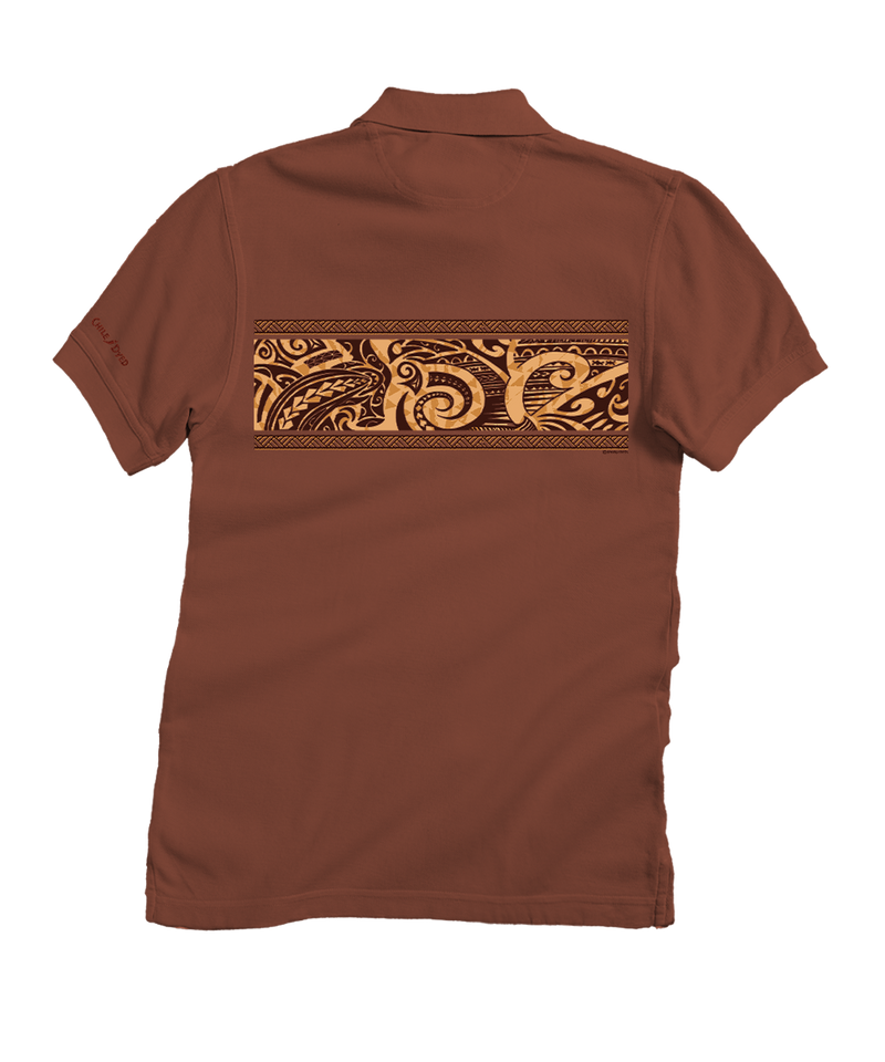 Tribal Nalu Mano Band - Chile Dyed Short Sleeve Oceanfront Polo Shirt
