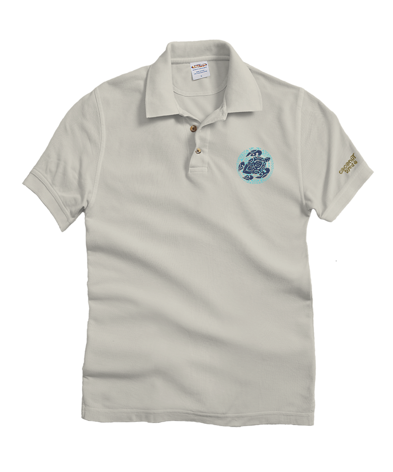 Wai Honu - Coconut Dyed Short Sleeve Oceanfront Polo Shirt