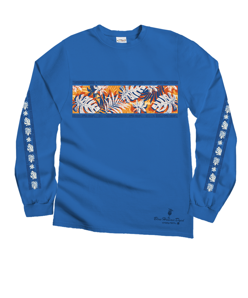 Tiki Band - Blue Hawaii Dyed Long Sleeve Crewneck T-Shirt