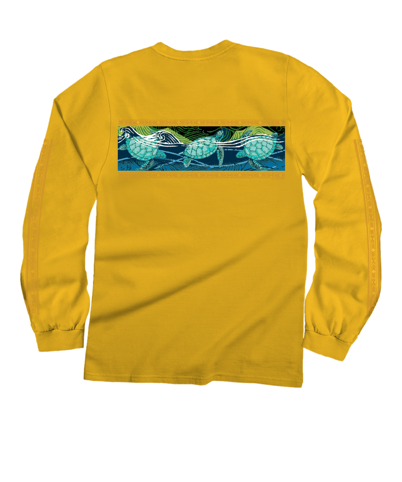 Honus In Surf Band - Pineapple Dyed Long Sleeve Crewneck T-Shirt