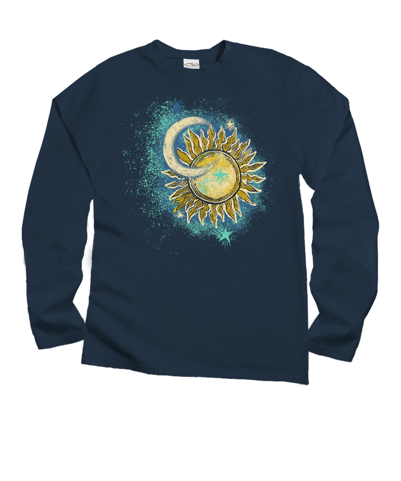 Luna Sol - Navy Long Sleeve Crewneck T-Shirt