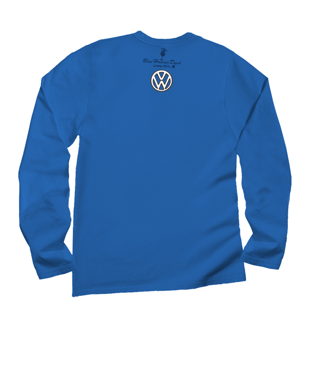 Volkswagen Be Happy - Blue Hawaii Dyed Long Sleeve Crewneck T-Shirt