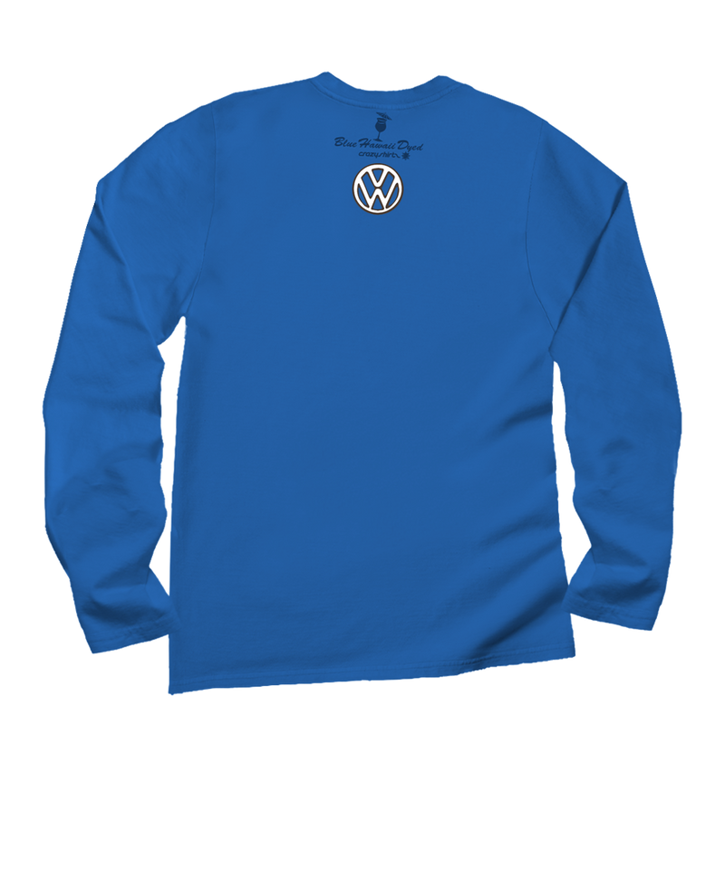 Volkswagen Be Happy - Blue Hawaii Dyed Long Sleeve Crewneck T-Shirt