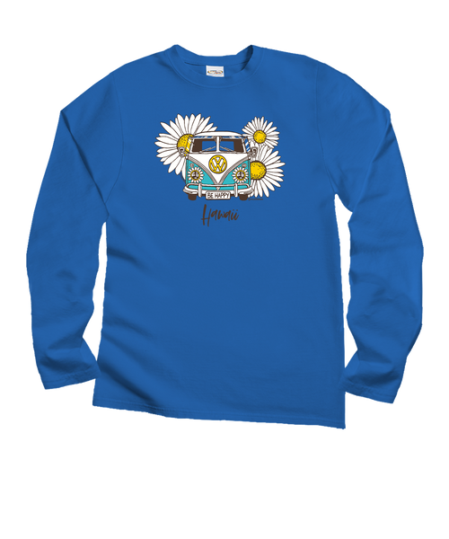 Tシャツ・カットソー LMC FLOWER OVAL SWEATSHIRT dark blue 0LM23SSW105DBL Volkswagen Be Happy T-Shirt | Women's Blue Hawaii Long Sleeve