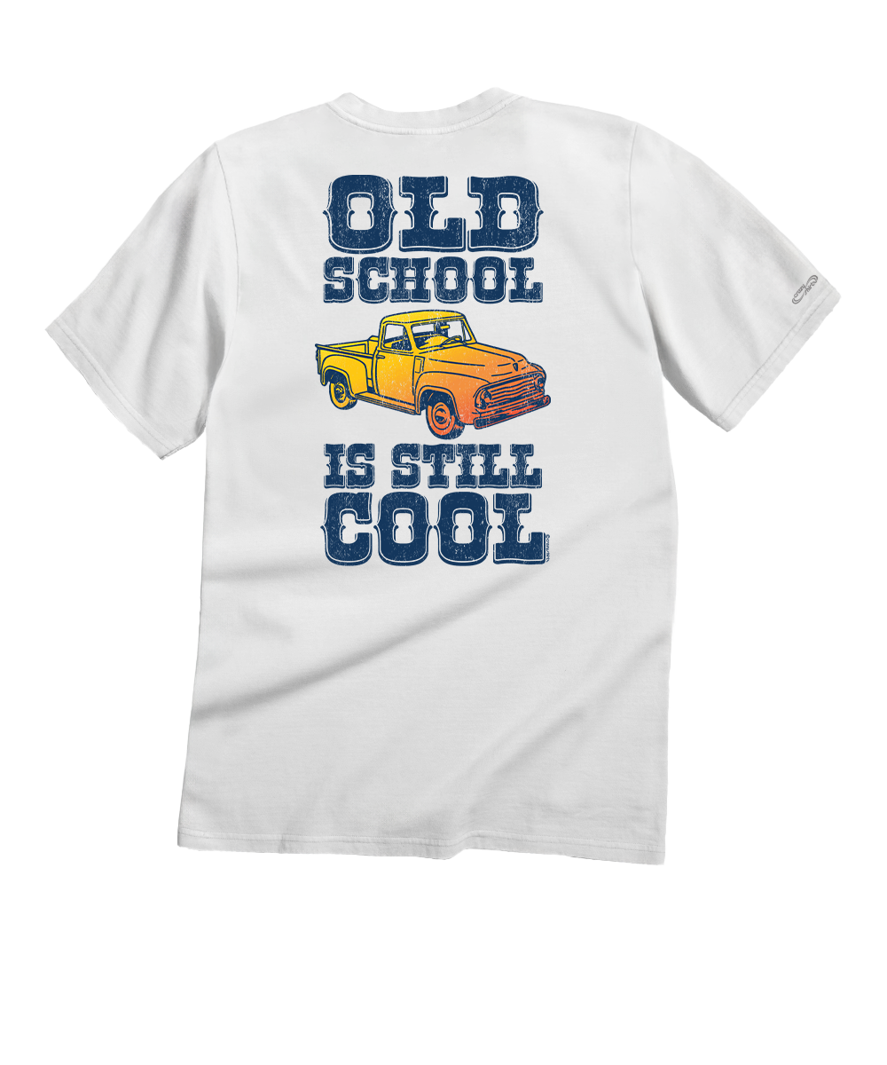 Old School - White Short Sleeve Crewneck T-Shirt