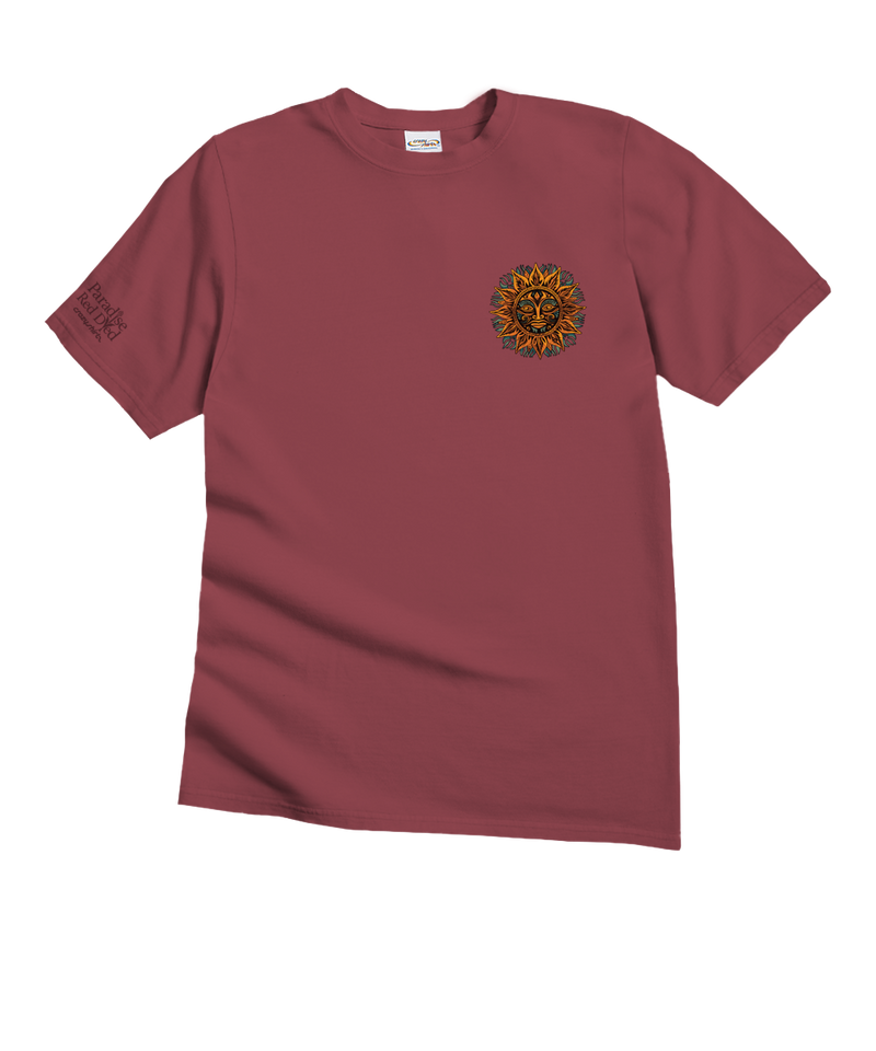 Radiating Sun - Paradise Red Dyed Short Sleeve Crewneck T-Shirt