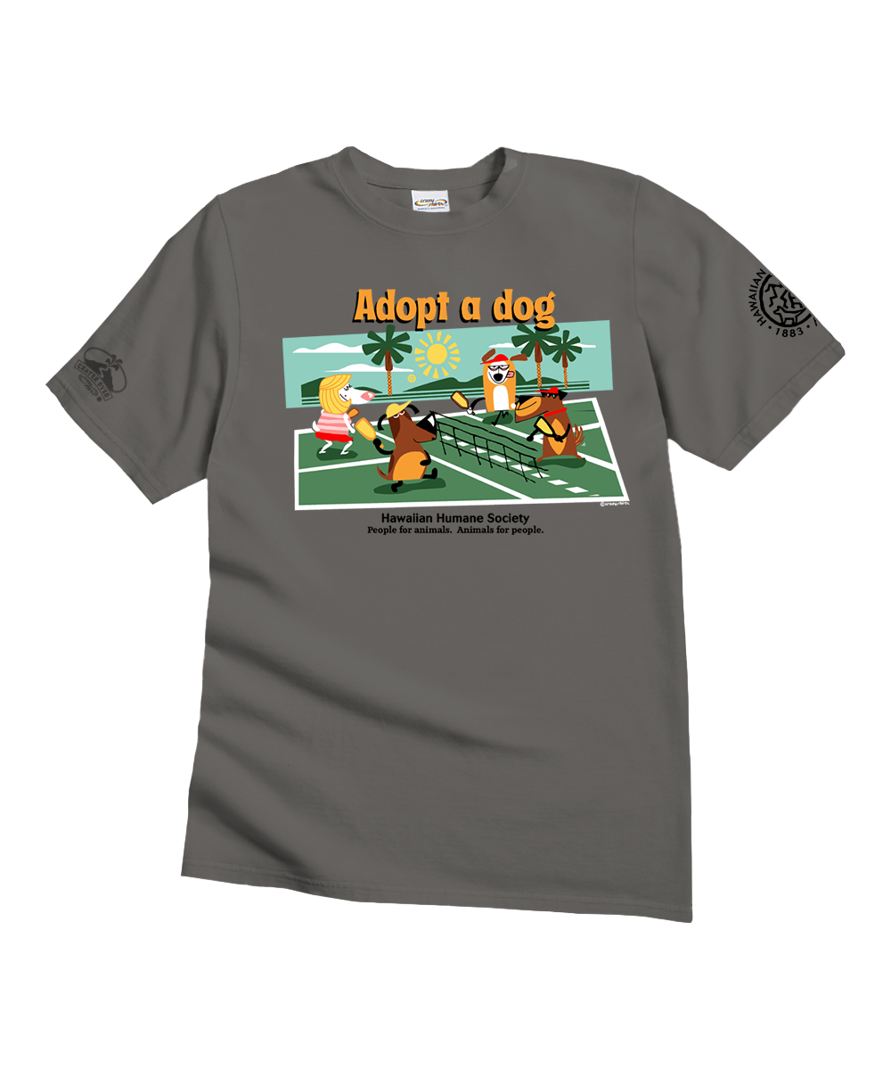 Hawaiian Humane Society Adopt A Dog Pickleball - Crater Dyed® Short Sleeve Crewneck T-Shirt