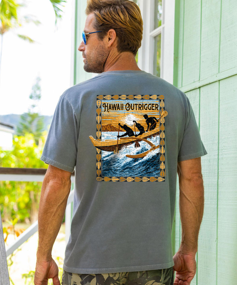 Hawaii Outrigger - Crater Dyed® Short Sleeve Crewneck T-Shirt