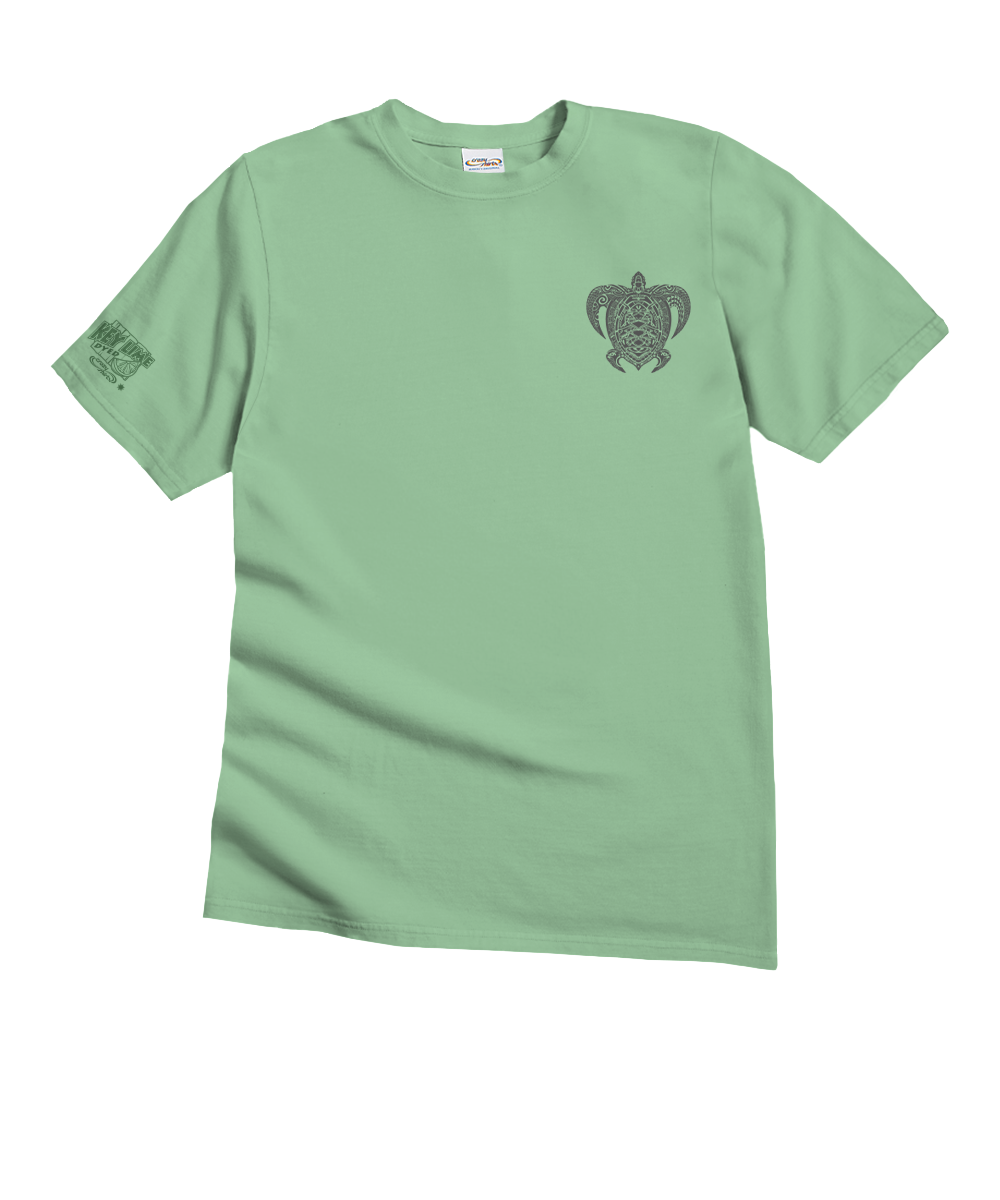 Good Luck Tribal Honu - Key Lime Dyed Short Sleeve Crewneck T-Shirt