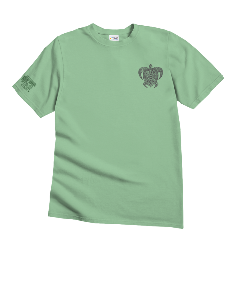 Good Luck Tribal Honu - Key Lime Dyed Short Sleeve Crewneck T-Shirt