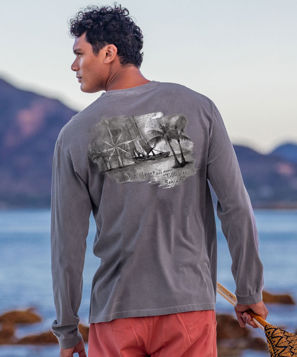 Sail Away - Crater Dyed® Long Sleeve Crewneck T-Shirt