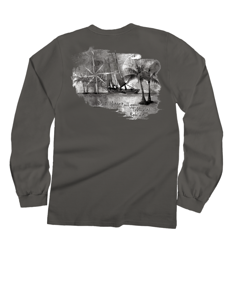 Sail Away - Crater Dyed® Long Sleeve Crewneck T-Shirt