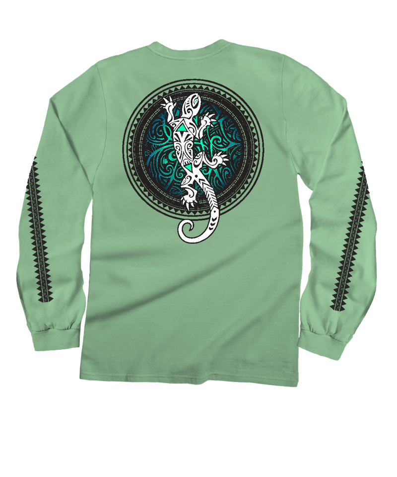 Gecko Sun - Key Lime Dyed Long Sleeve Crewneck T-Shirt